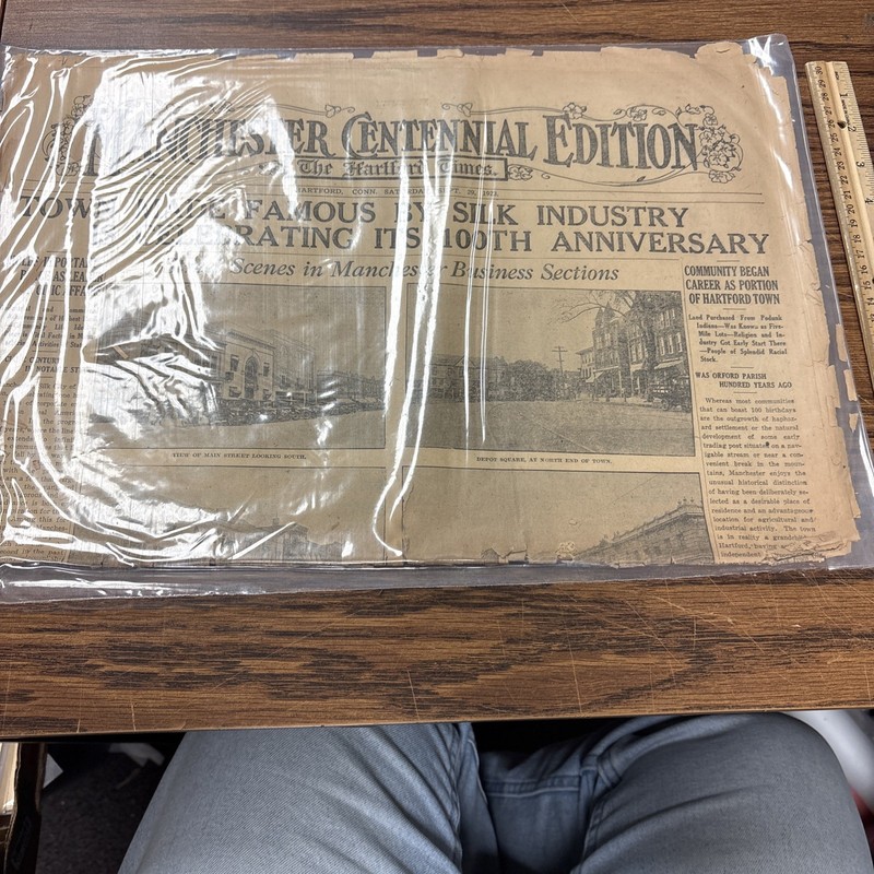 Manchester Centennial Edition of Hartford Times 1923 Newspaper CT History