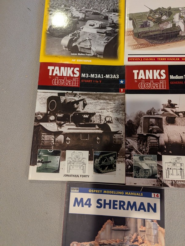Tanks in Detail Volume 2 & 4, 3 More Osprey AMTRACS M4 Sherman Panzer I, 5 Total gallery