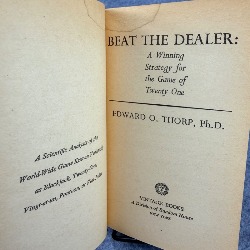 Beat the Dealer Edward O. Thorp 1966 Vintage Paperback Blackjack Strategy Book gallery
