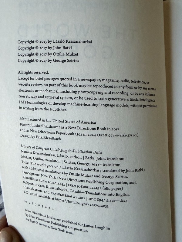 The World Goes On László Krasznahorkai Paperback New Directions Literary Fiction gallery