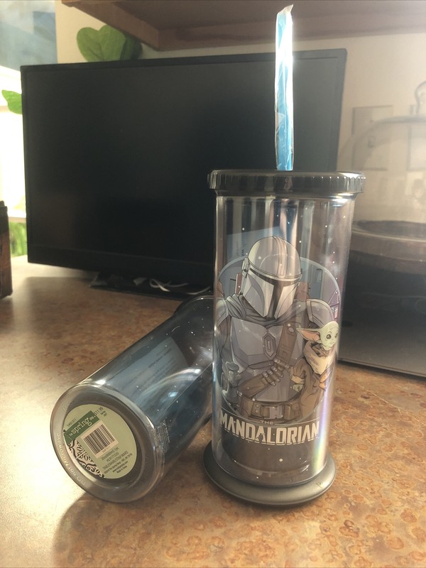 The Mandalorian Star Wars Pint Glass Cup Travel Tumbler Drinkware Grogu 20oz gallery