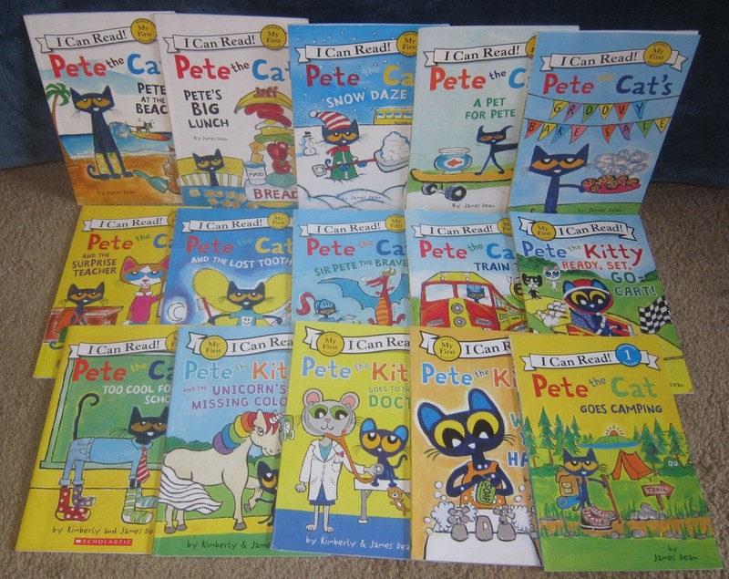 Lot of 15 Pete the Cat / Pete the Kitty books – James Dean, Kimberly Dean