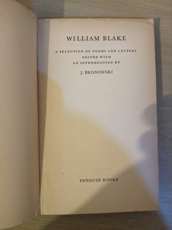 The Penguin Poets: William Blake - J Bronowski (PB, 1st Edition, 1958) gallery