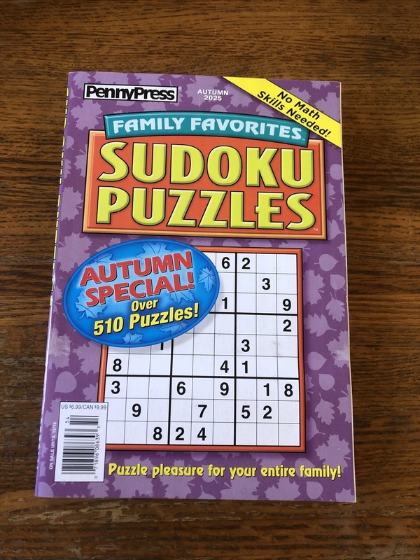 PennyPress – Family Favorites Sudoku Autum 2025 New Over 510 Puzzles
