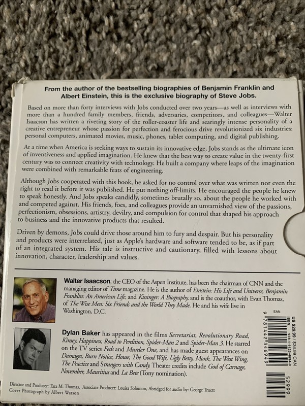 Steve Jobs By Walter Isaacon 7 Cd’s Read By Dylan Baker 2011 Tested & Working gallery