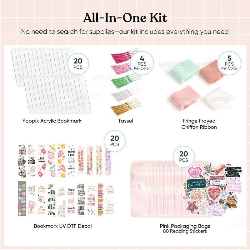 180 Pcs Acrylic Bookmark Blanks Kit - DIY Crafts Gift gallery