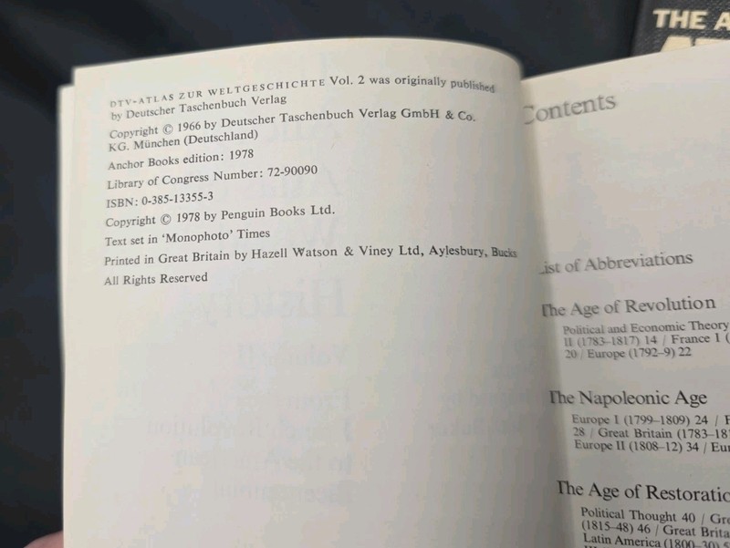 The Anchor Atlas of World History Volumes I & II 1974 Kinder and Hilgemann gallery