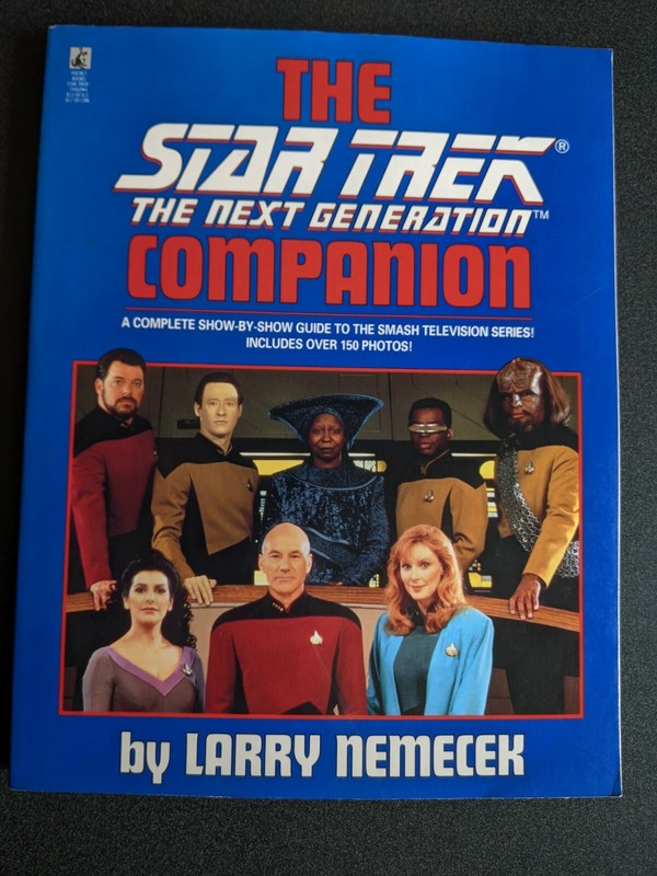 The StarTrek The Next Generation Companion by Larry Nemecek Good Cond. See Pics