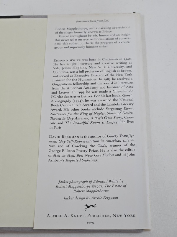 The Burning Library Essays Edmund White 1994 Alfred A Knopf Hardcover w/ Dust gallery