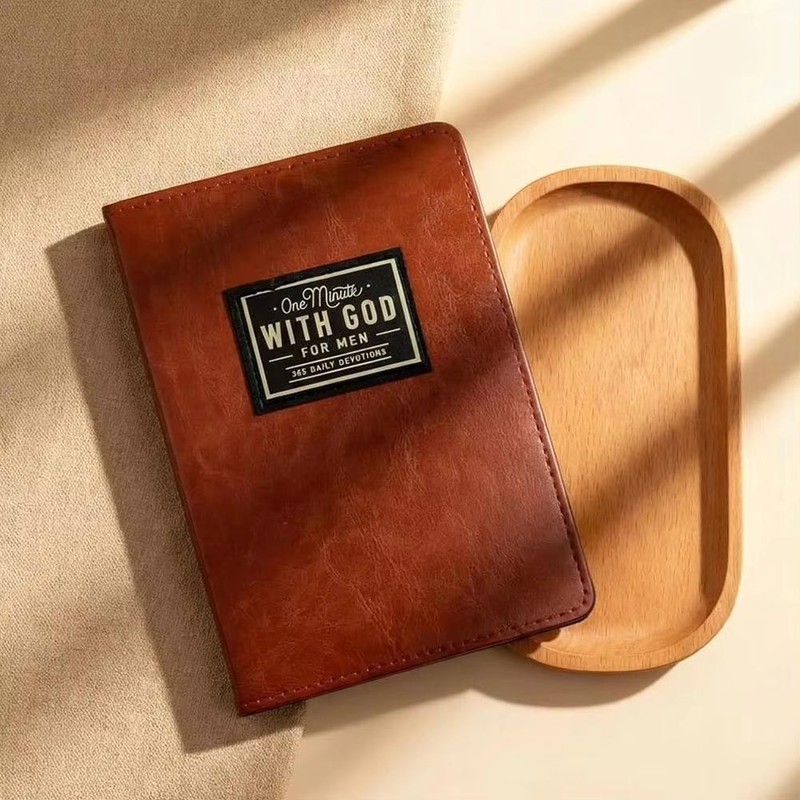 One Minute with God for Men 365 Devotion Brown Faux Imitation Leather Flexcover gallery