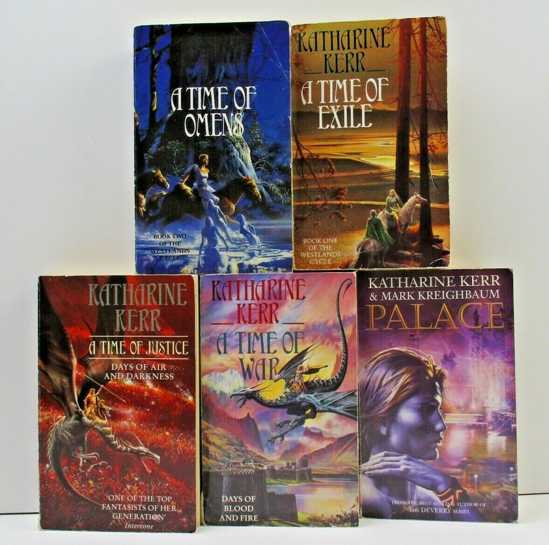 Katharine Kerr x 5 Books – A Time of War, Exile, Justice, Omens & Palace – Track