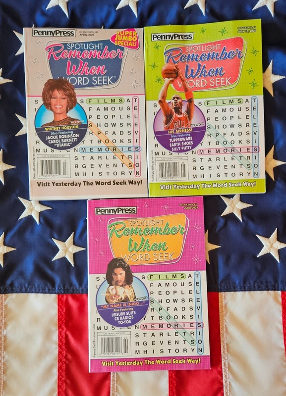 Lot of 3 Penny Press Word Search Seek Remember When Variety Movie Celebrity a25