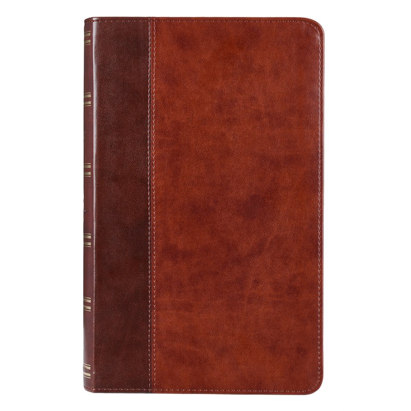 The Holy Bible King James Version Giant Print Tan/Brown / Jesus words in red gallery