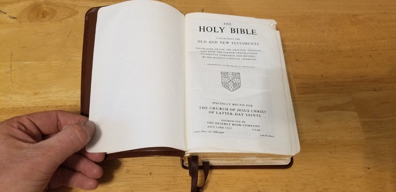 1977 LDS Quad Scriptures Holy Bible Book of Mormon Brown Leather Tabs 7” x 5” gallery