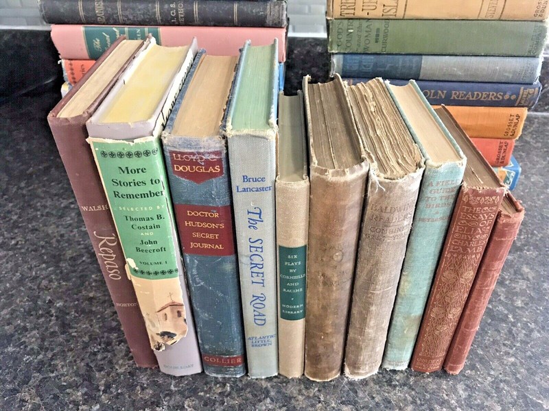 Vintage Antique Books Lot of 10 - Random Unsorted Mixed - For Crafts - Pre 1960 gallery