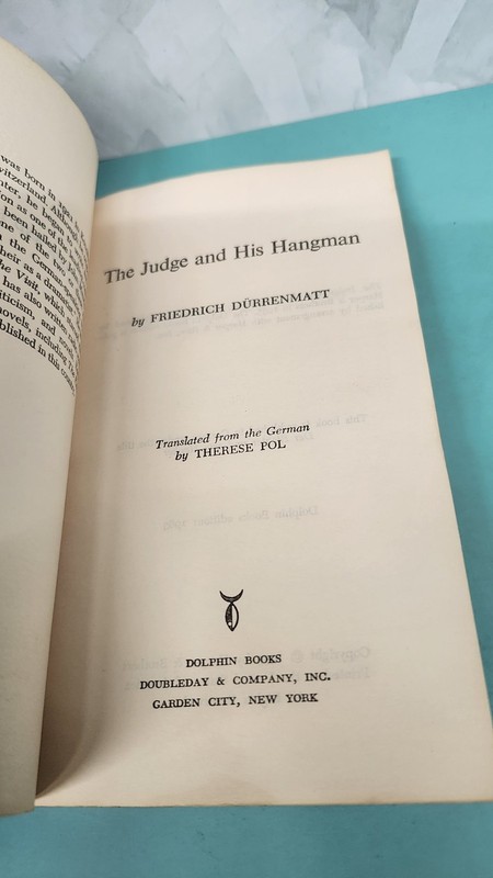1963 Paperback Friedrich Durrenmatt THE JUDGE AND HIS HANGMAN gallery