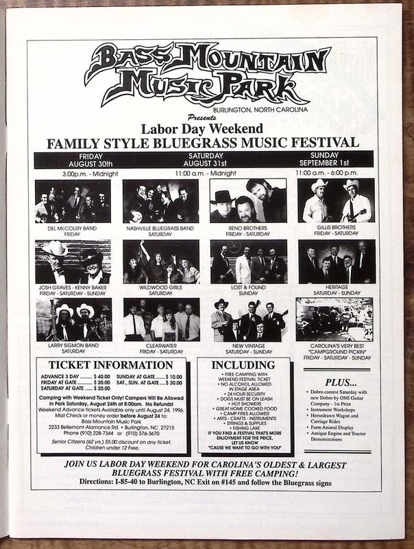 1996 BLUEGRASS UNLIMITED 30th ANNIVERSARY CELEBRATION 1966-1996 JULY B862 gallery