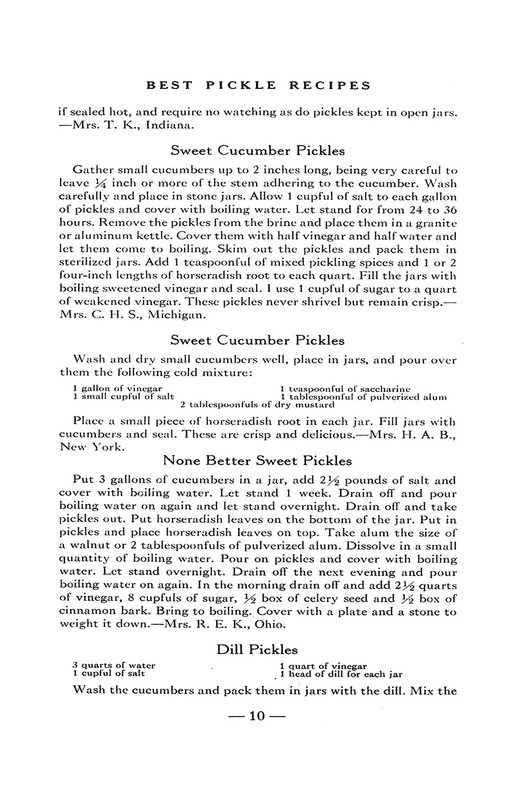 1931 Best Pickle Recipes Cook Book 47 Pages gallery