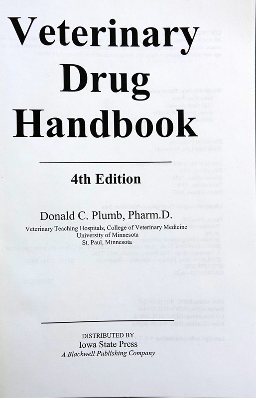 Veterinary Drug Handbook by Donald C. Plumb (2002, Trade Paperback) gallery
