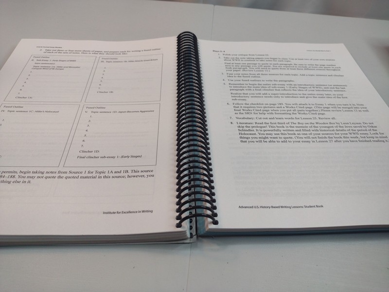 IEW Advanced U.S. History-Based Writing Lessons by Lori Verstegen Student Book gallery