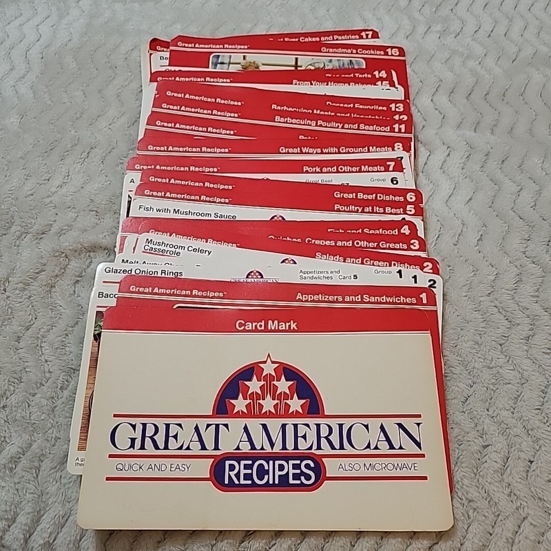 Vtg 1980’s Great American Recipes Cards