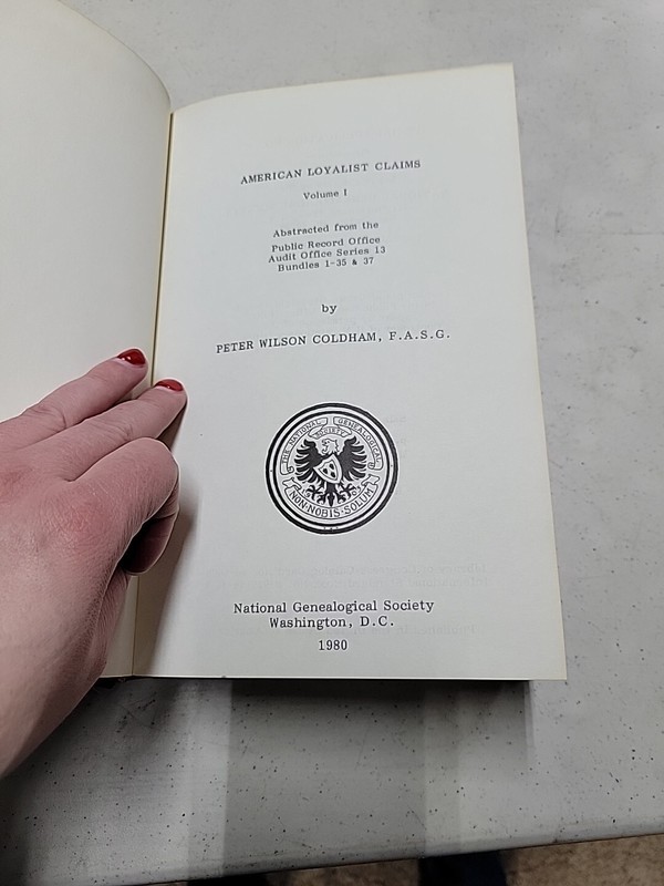 American Loyalists Claims Peter Wilson Coldham 1980 First Edition gallery