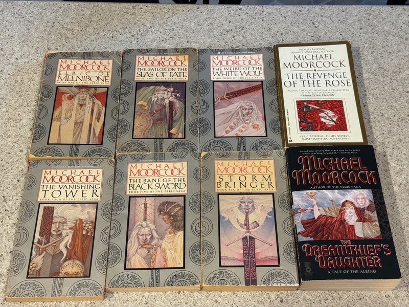 COMPLETE 6 BOOK SERIES Michael Moorcock THE ELRIC SAGA 1-6 plus 2 bonus books