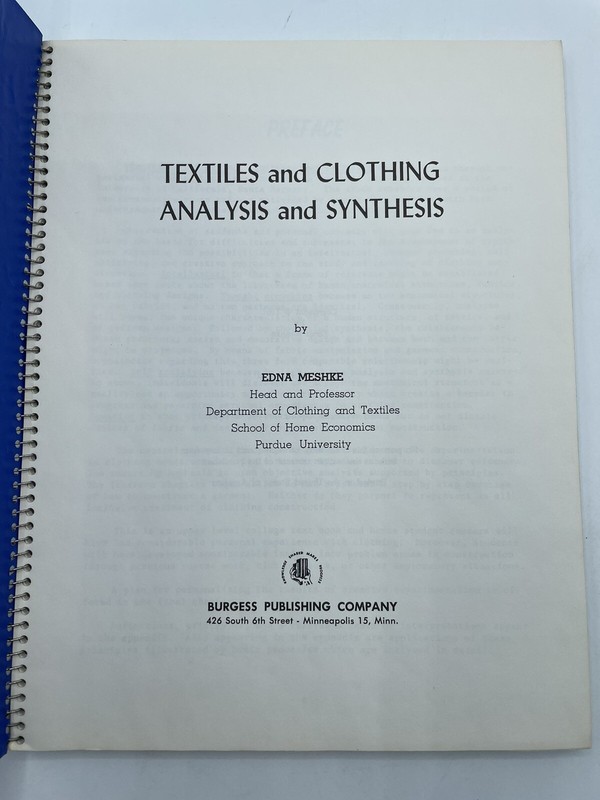 Textiles and Clothing Analysis and Synthesis 1961 Edna Meshke Rare 135 pages spi gallery