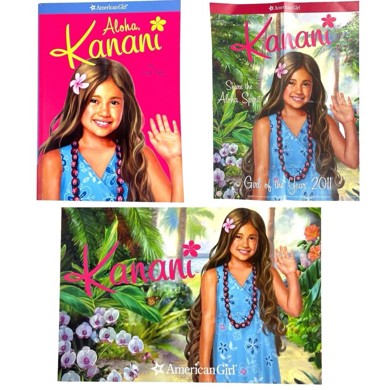 American Girl Kanani Book + Postcard + 2011 Fold-Out Poster 3 Pc Lot Hawaii