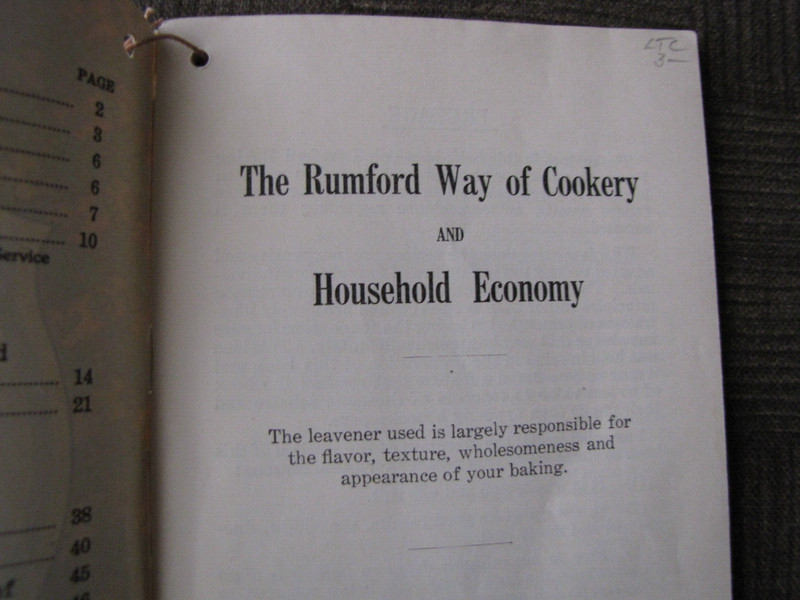 The RUMFORD WAY of Cookery and Household Economy Cook Book Early 1900's UNDATED gallery