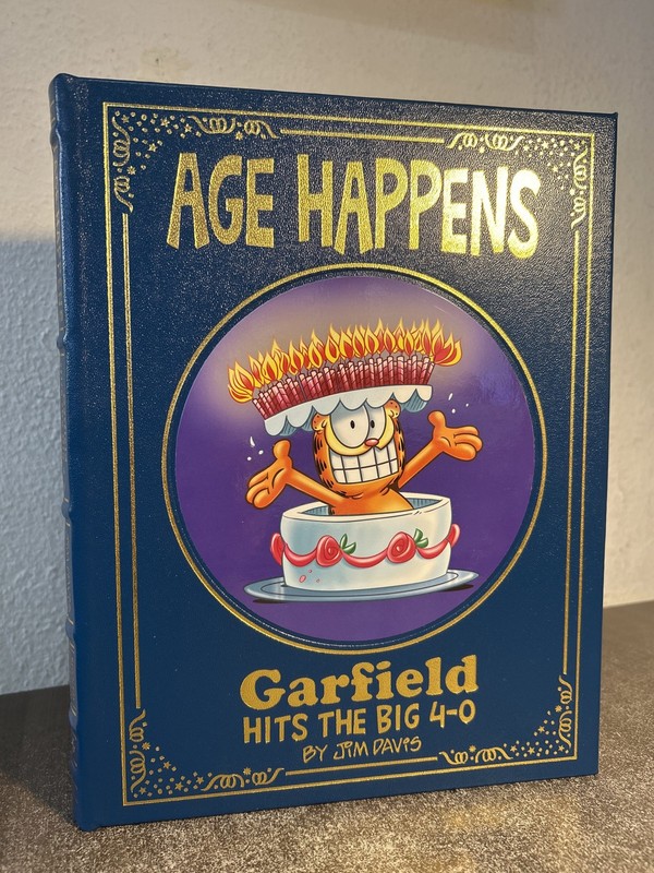 Age Happens Garfield Hits the Big 4-0 SIGNED Jim Davis Easton Press leather