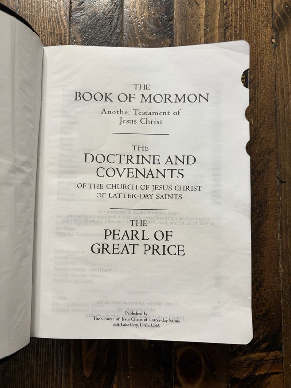 2022 Black Sim Leather LDS Triple Scriptures Indexed 7-1/2” X 5-1/2” Clean! gallery