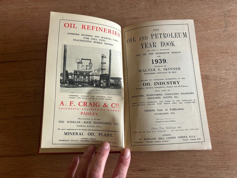 Oil Petroleum Yearbook 1939 Walter Skinner HC Stewarts Lloyds S & L Vintage gallery