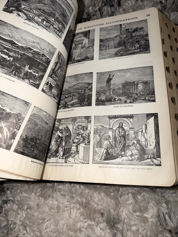 THE HOLY BIBLE, CONTAINING THE OLD AND NEW TESTAMENTS LEATHER BOUND INDEXED RARE gallery