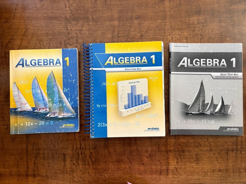 Abeka Algebra 1 Text, Quiz/Test Key, and Solution Key