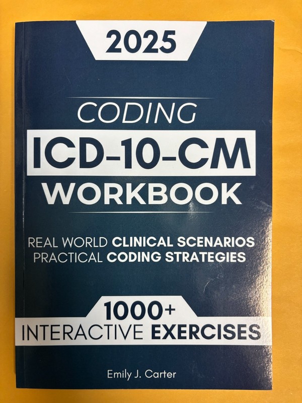 2025 ICD-10-CM Coding Workbook by Carter Paperback Very Good Condition