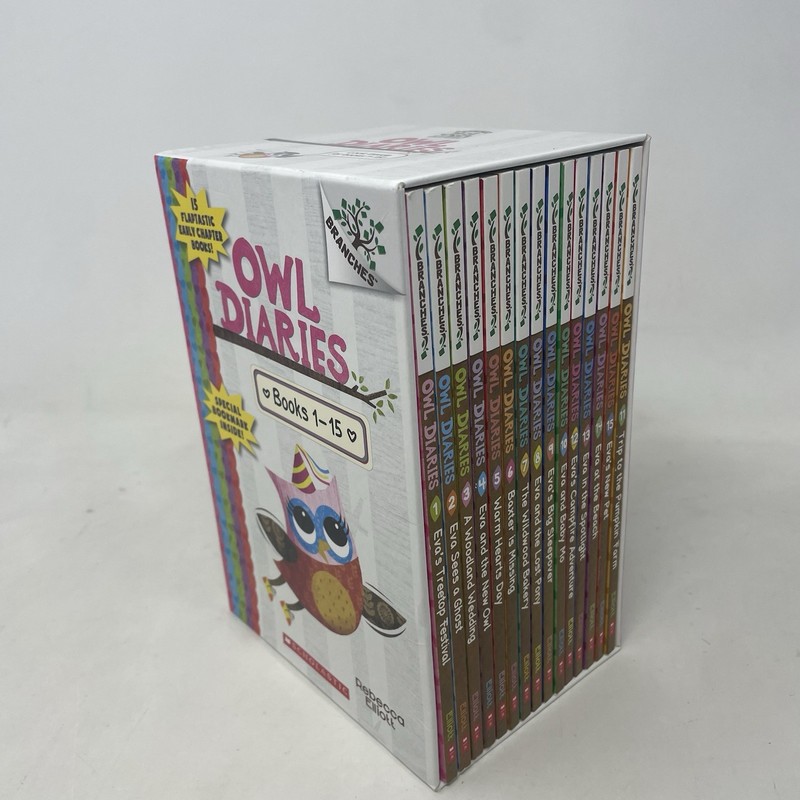 OWL DIARIES Books 1-15 Set Children’s Rebecca Elliott PAPERBACKS 9781338843446