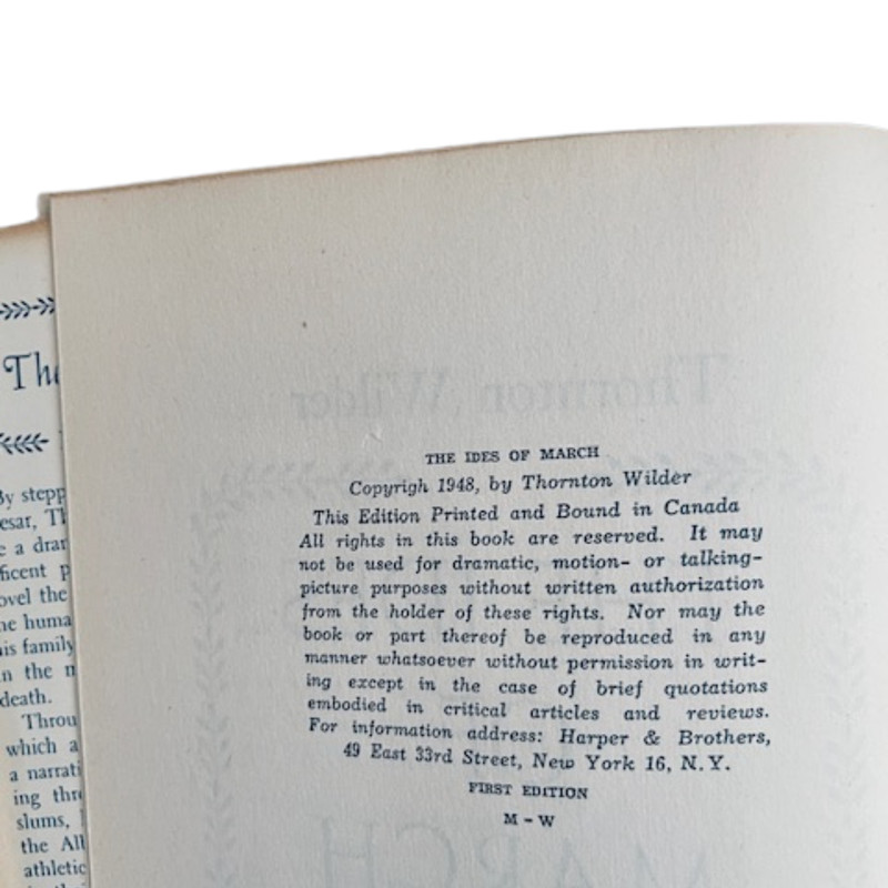 Vtg. THE IDES of MARCH & THE BRIDGE of SAN LUIS REY by Thornton Wilder 1948-1955 gallery