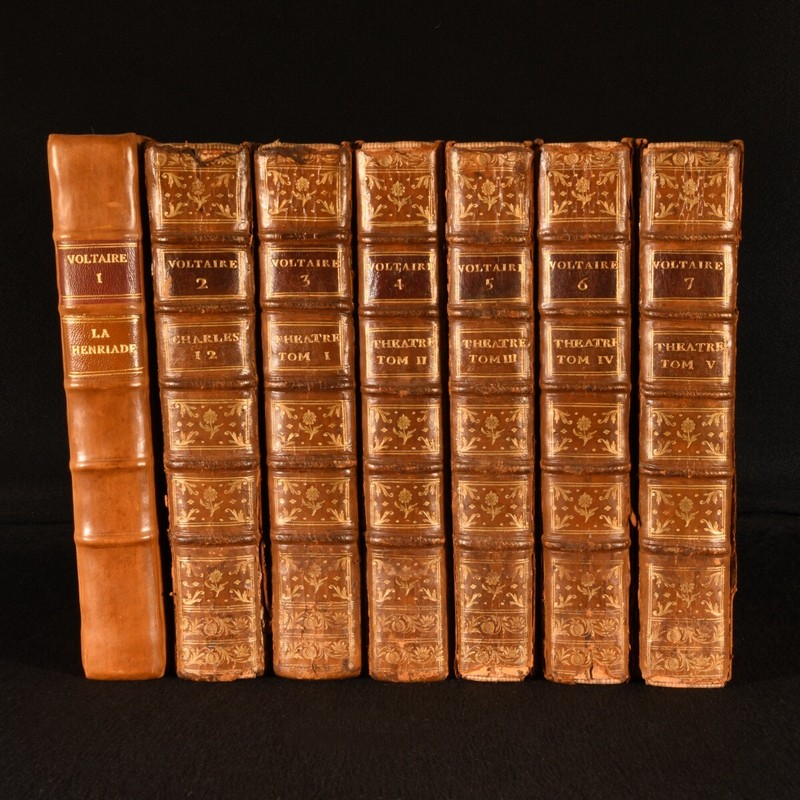 1768 7Vols Collection Complette des Oeuvres de Volatire Illustrated First Fol…