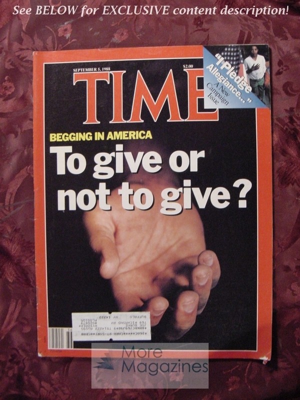 TIME Magazine September 5 1988 9/5/88 BEGGING IN AMERICA PLEDGE OF ALLEGIANCE