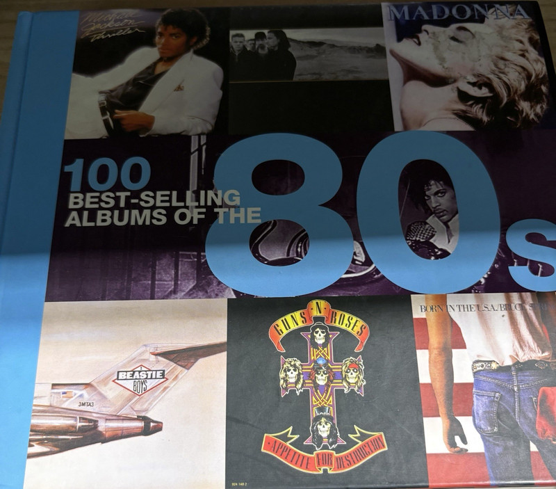 100 Best-Selling Albums of the 80s Hardcover Illustrated Music Book 1980s