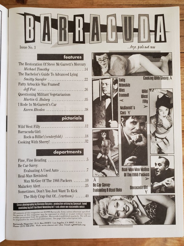 Barracuda Magazine #03 Jack Lord Hawaii Five-0 Fatty Arbuckle Pinup Stag NOS gallery