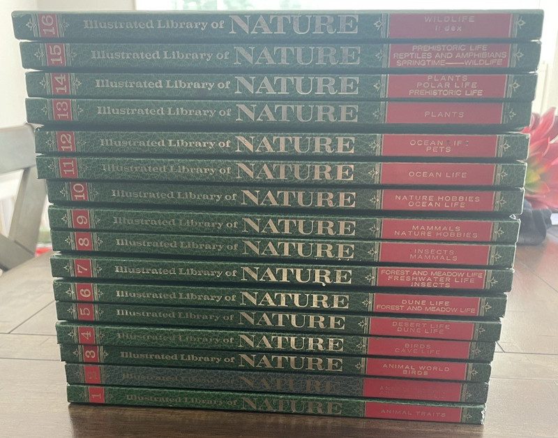 RARE!! Full Set Of 16 ILLUSTRATED LIBRARY OF NATURE; 1971 Vintage Hardcovers