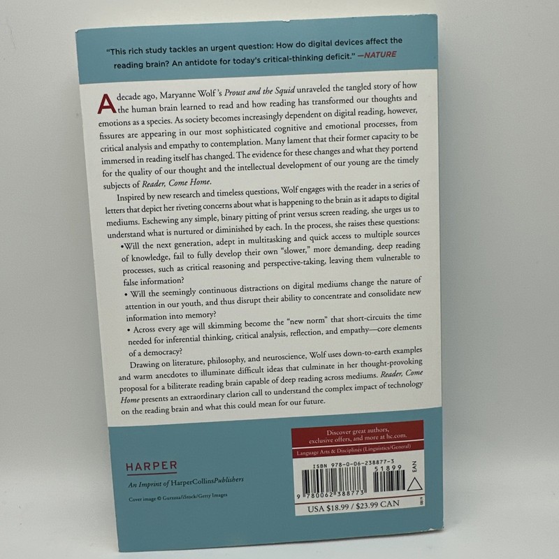 Reader, Come Home: The Reading Brain in a Digital World by Wolf, M. BRAND NEW!!! gallery