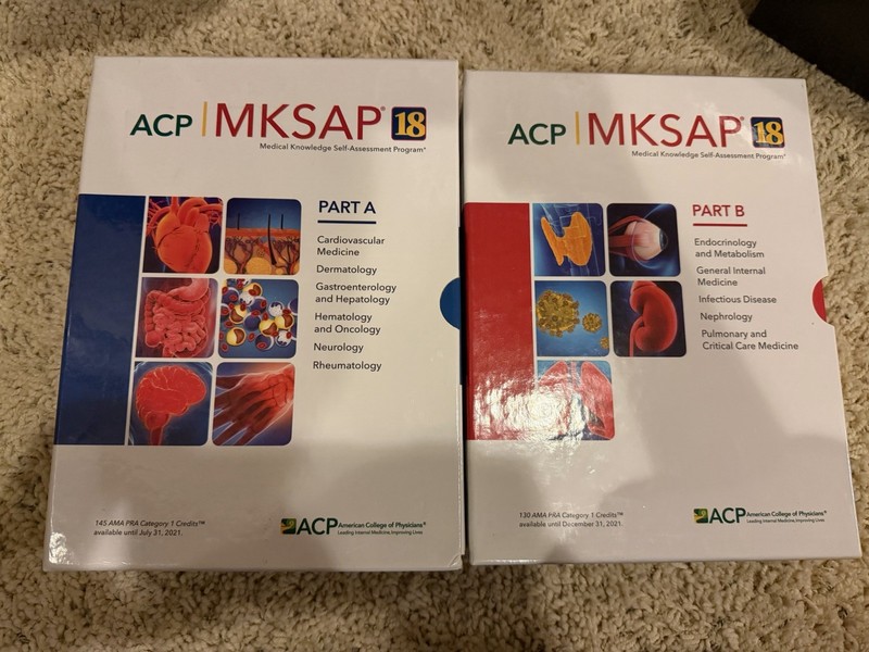 ACP MKSAP 18 Part A and Part B American College of Physicians TPB Book Box Sets