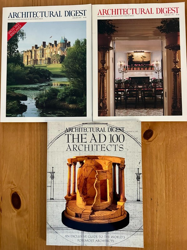 Lots of ARCHITECTURAL DIGEST Magazines by Year 1990 to 2015 +Celebrity Homes Eds gallery