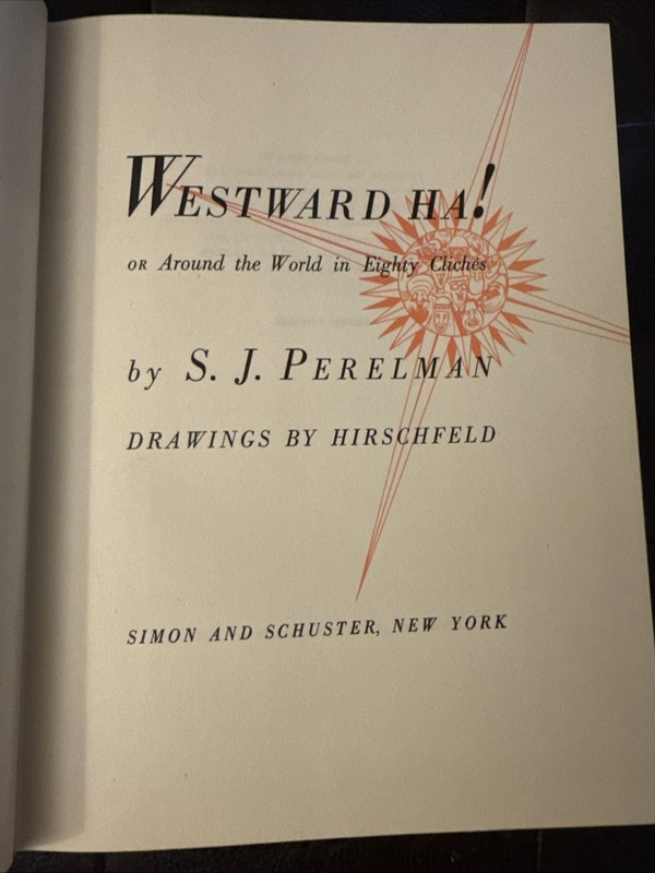 1948 Westward Ha S.J. Perelman Hirschfeld 1st Ed 2nd Print HC DJ gallery