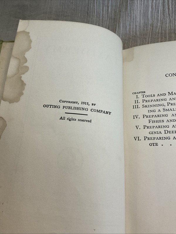 1913 Taxidermy Book By Leon L. Pray Outing Publishing Co. New York- SEE PICTURES gallery