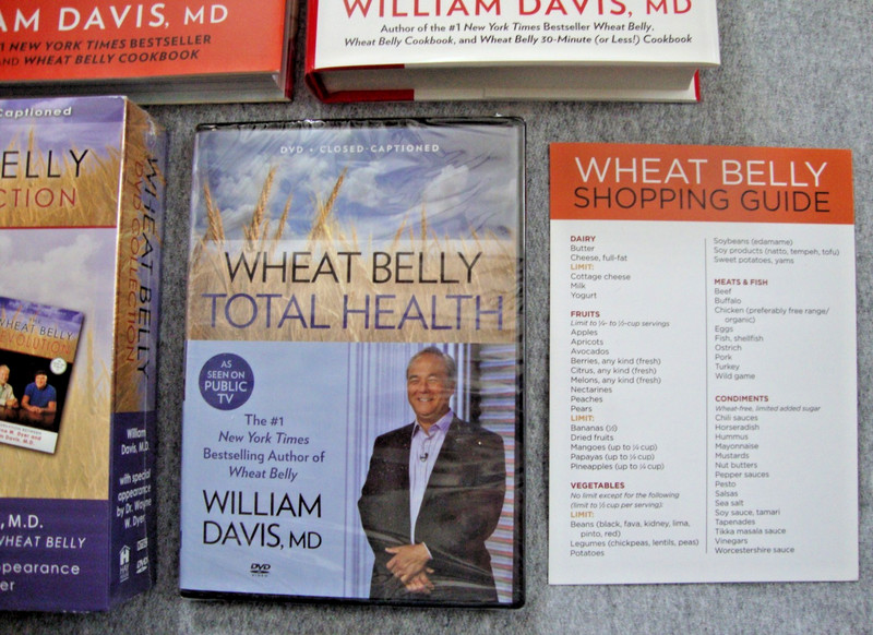 Lot of 4 Books DVDS Wheat Belly Cookbook Total Health Detox William Davis MD NEW gallery