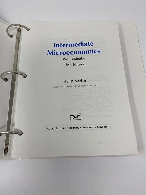 Intermediate Microeconomics with Calculus a Modern Approach Hal Varian RINGBOUND gallery